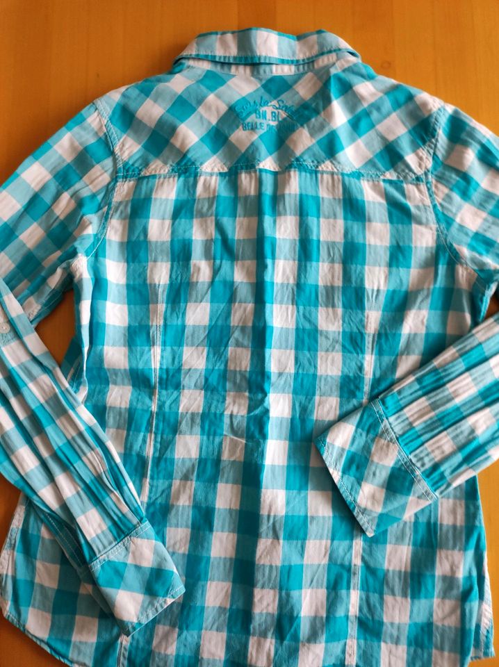 Bien Bleu Bluse türkis/weiss kariert 100% Baumwolle  Gr. XL in Borgholzhausen