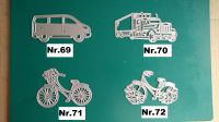 Fahrrad-LKW-Auto-Stanzschablonen-basteln-Fahrzeuge-69-72-Karten Bayern - Rothenburg o. d. Tauber Vorschau