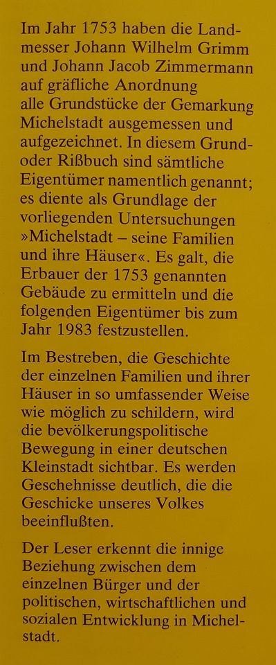 Michelstadt - Seine Familien und Ihre Häuser 1. Auflage in Großheubach