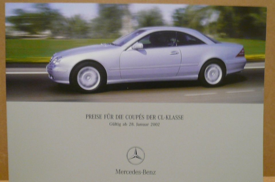 Prospekt Mercedes Benz CL-Klasse Coupés 2000 mit PL 28.01.2002 in Luckenwalde