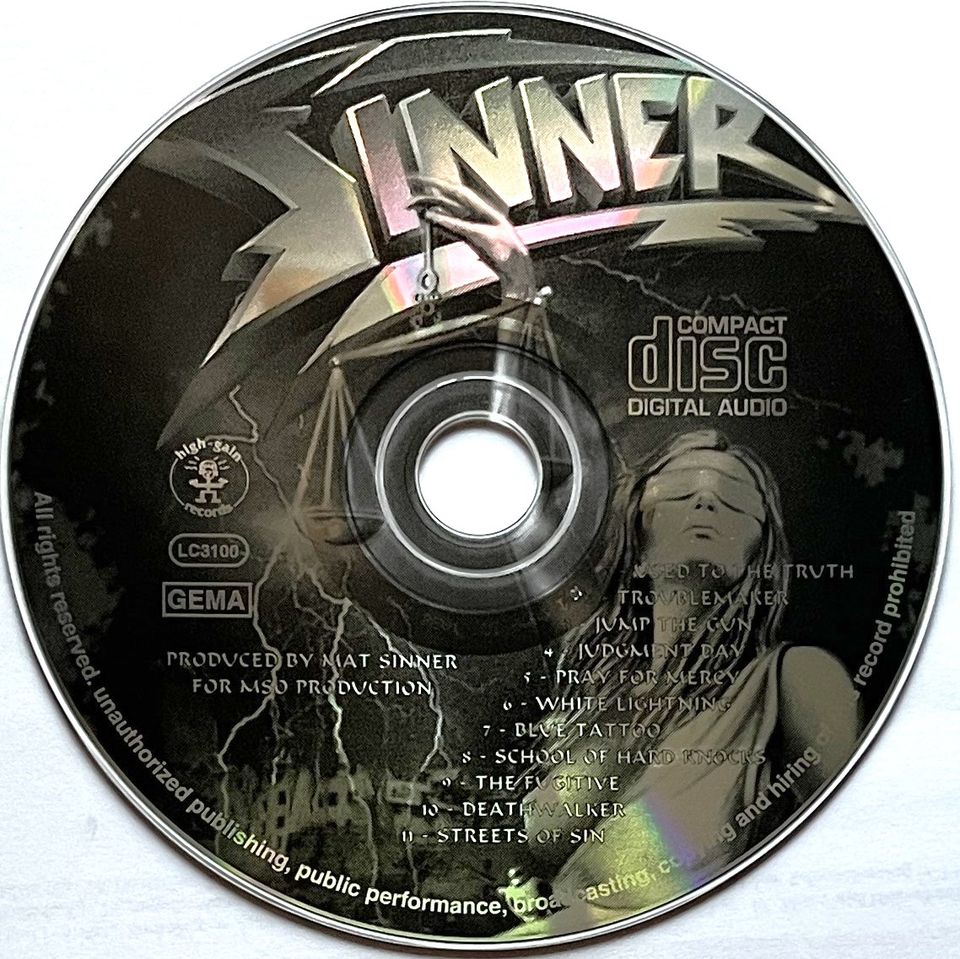 CD: SINNER (Germany) - Judgement Day (1997/High Gain/D-A-CH) in Nüdlingen