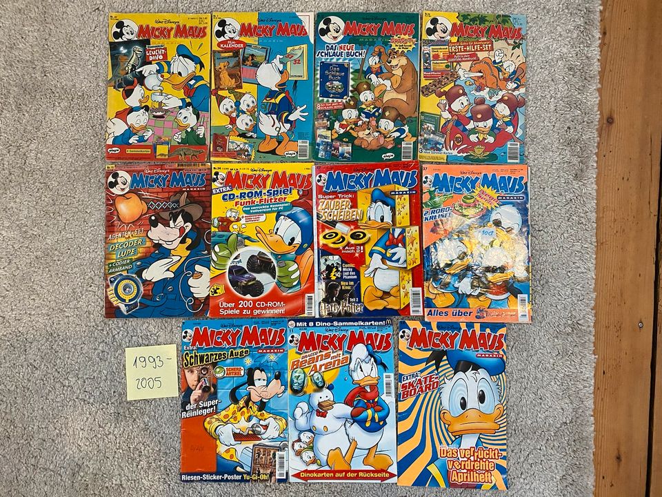 Micky Maus Zeitschriften Jahrgang 1993,1994,1995,1997,1998,2000 in Schladen