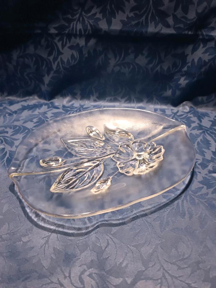 Glasschale Schlüsselschale Dekoration Blumen Motiv 28 cm in Kleinblittersdorf