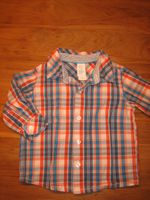 Hemd Langarmshirt Oberteil Jungen  Jungs Gr. 74 C&A blau orange Baden-Württemberg - Biberach an der Riß Vorschau