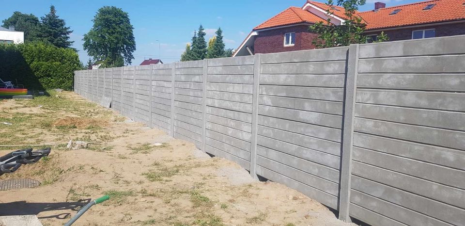 40m Betonzaun 2m hoch Muster 1Seite mit Anlieferung u Entladung in Steinhöfel