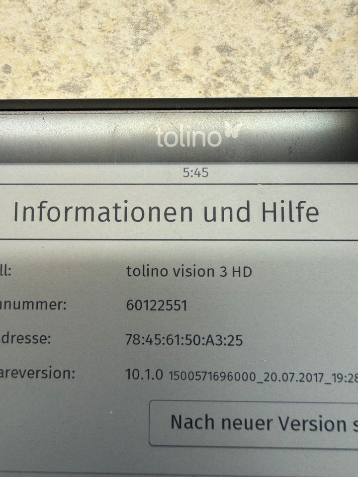 Tolino Version 3 HD Ebook Reader in Neu Wulmstorf