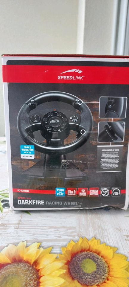 Darkfire Racing Wheel Lenkard+Pedale+Spiel in Unkel