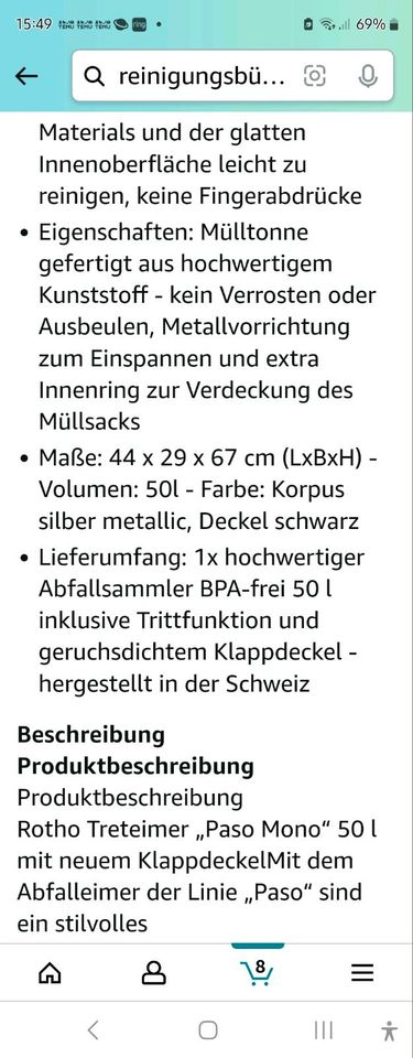 50 Liter Mülleimer " Rotho Paso" in Obertraubling