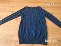 blauer Pulli mit Glitzersteinen 36/38 Bayern - Schwarzenbruck Vorschau