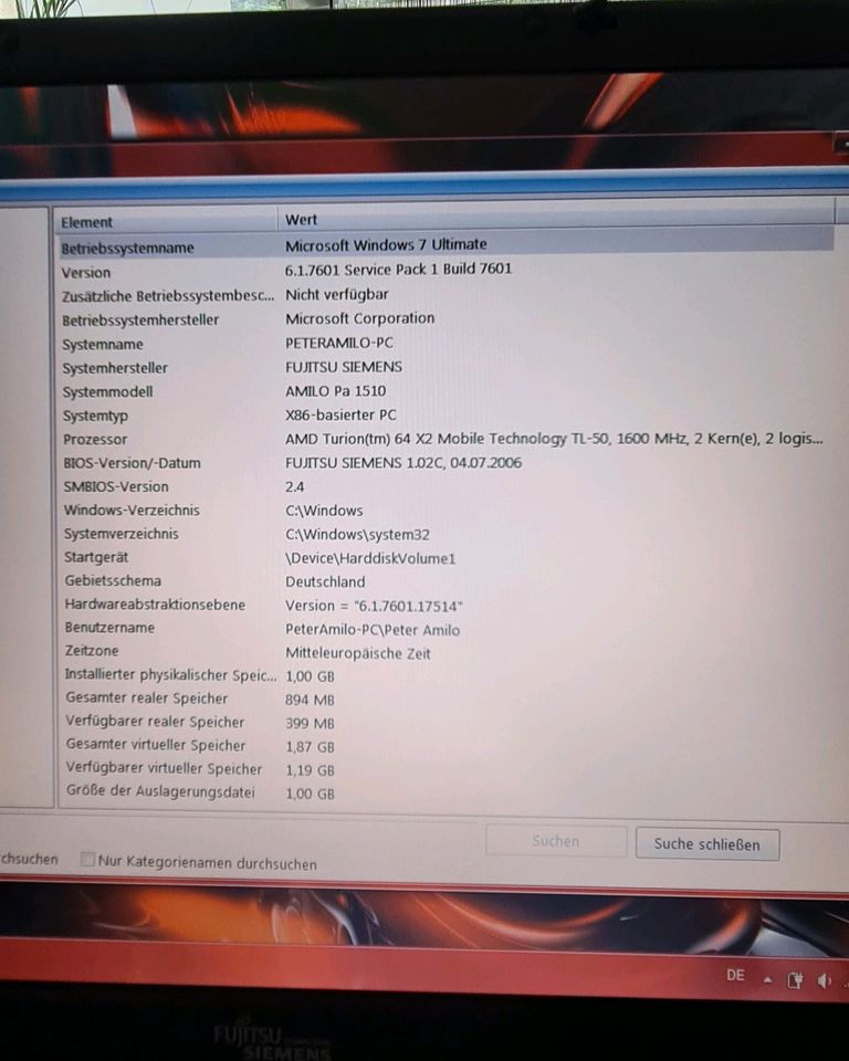 Laptop/Notebook Fujitsu Siemens AMILO Pa 1510 in Bremen