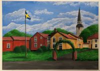 Gemälde eines skandinavischen Dorfs auf Keilrahmen Köln - Köln Klettenberg Vorschau