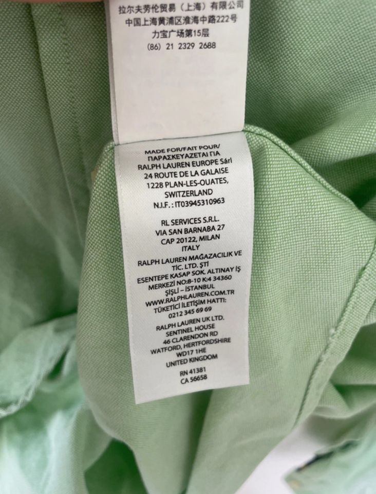 Custom-Fit hellgrün mintgrün Polo Ralph Lauren Hemd in Kiel