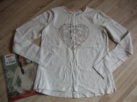 weiches Langarm-Shirt Glitzer Herzchen-Aufdruck 146/152/158/164 Hessen - Seligenstadt Vorschau