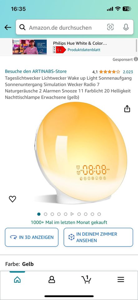 Tageslicht Wecker und Radio, UVP 37,99€ in Marburg
