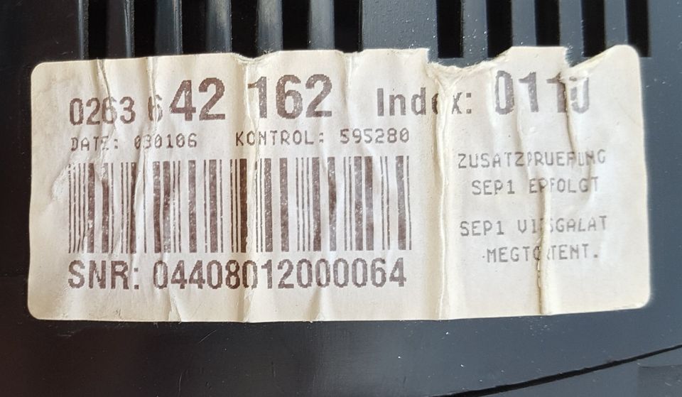 Audi Kombiinstrument DEFEKT 0263642162 - 3.2 FSI QUATTRO in Hallgarten