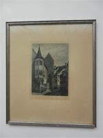 Bild Radierung Meersburg Obertor Rahmen silber 22,5x25,5 cm Rheinland-Pfalz - Jockgrim Vorschau