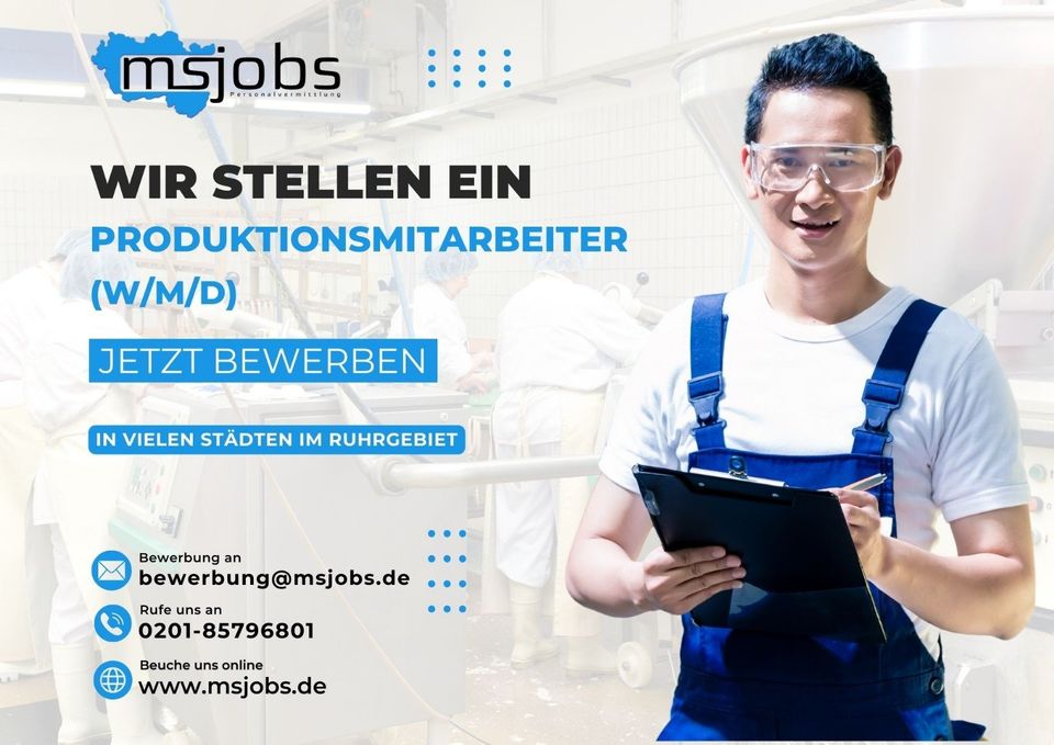 Wir suchen Helfer in der Produktion in Essen