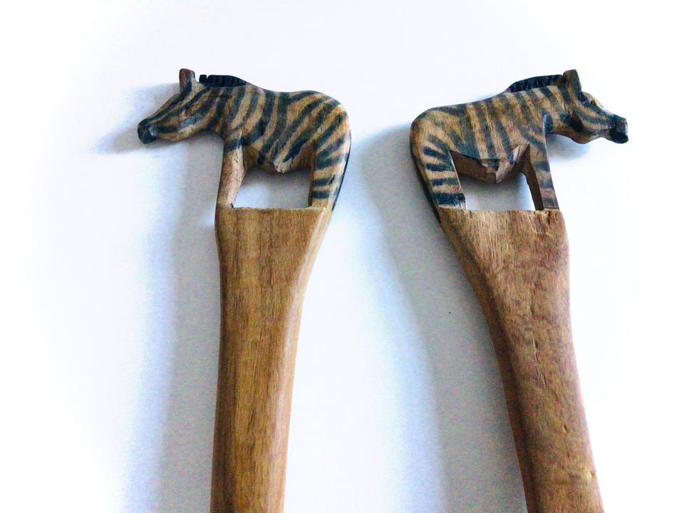 Afrika Salatbesteck Zebras Holz Löffel Gabel,Besteck Set neu in Bremen