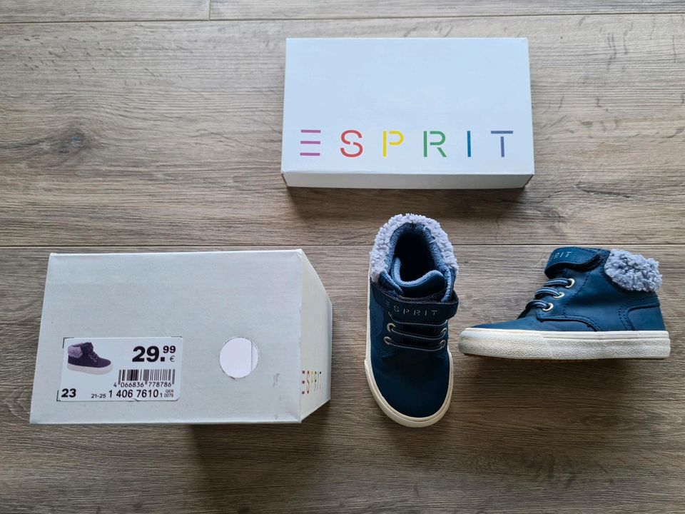 Esprit Jungen Sneaker Turnschuhe Gr. 23 dunkelblau wattiert in Waging am See