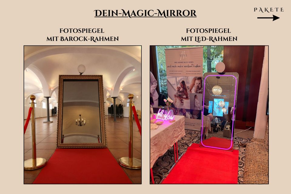Vermietung einer Fotobox|Fotospiegel|Magic Mirror|Hochzeit|Messe in Reichertshofen