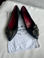 Orig. Prada Pumps Ballerinas Schwarz Leder Gold Silber 36 36,5 Eimsbüttel - Hamburg Rotherbaum Vorschau