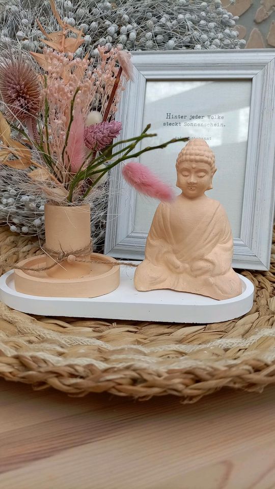 Buddha Set Vase Trockenblumen Boho Handmade Deko by Tante Deko in Lemgo