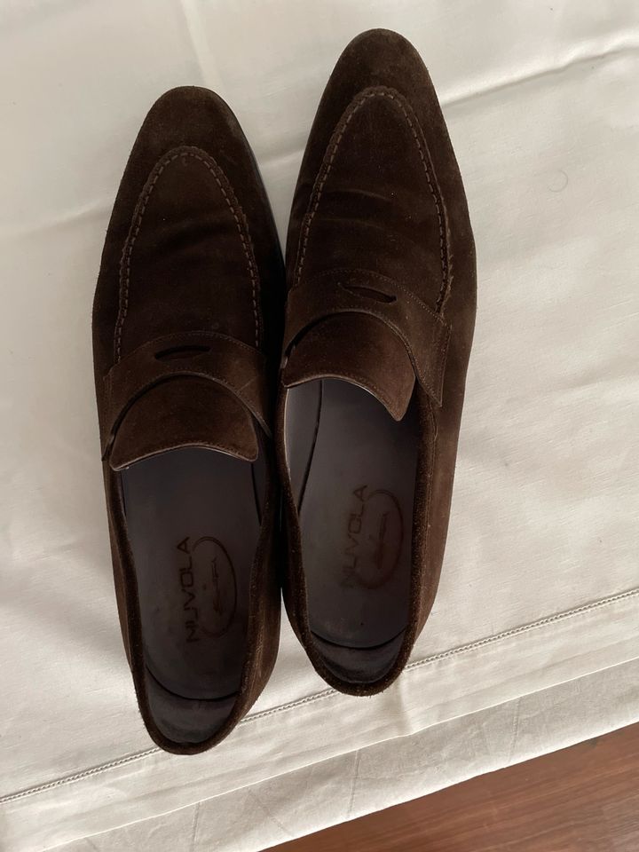 Santoni Herren Schuhe Wildleder Gr 11  Braun in Düsseldorf