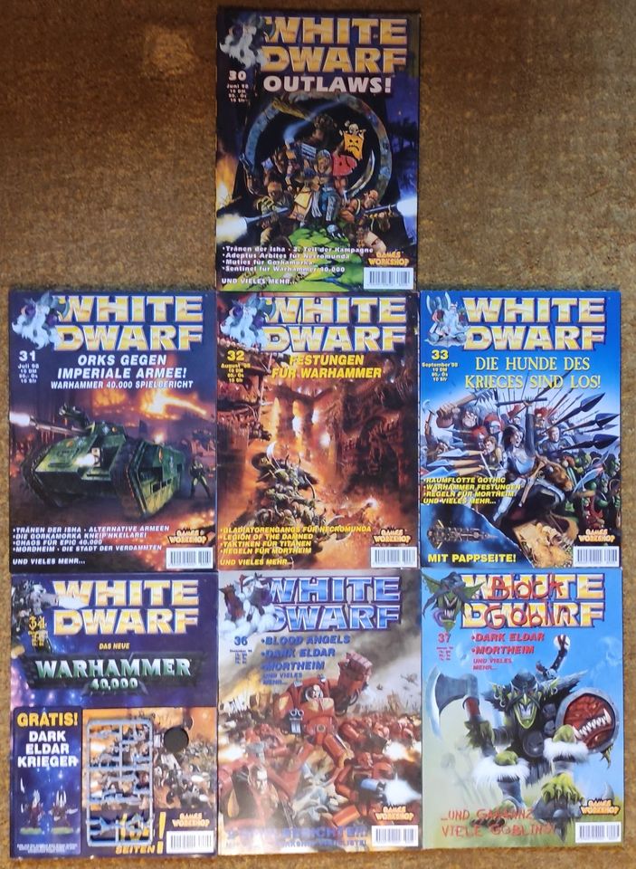 White Dwarf - 7 Hefte + Miniatur - Games Workshop - Warhammer in Bremen