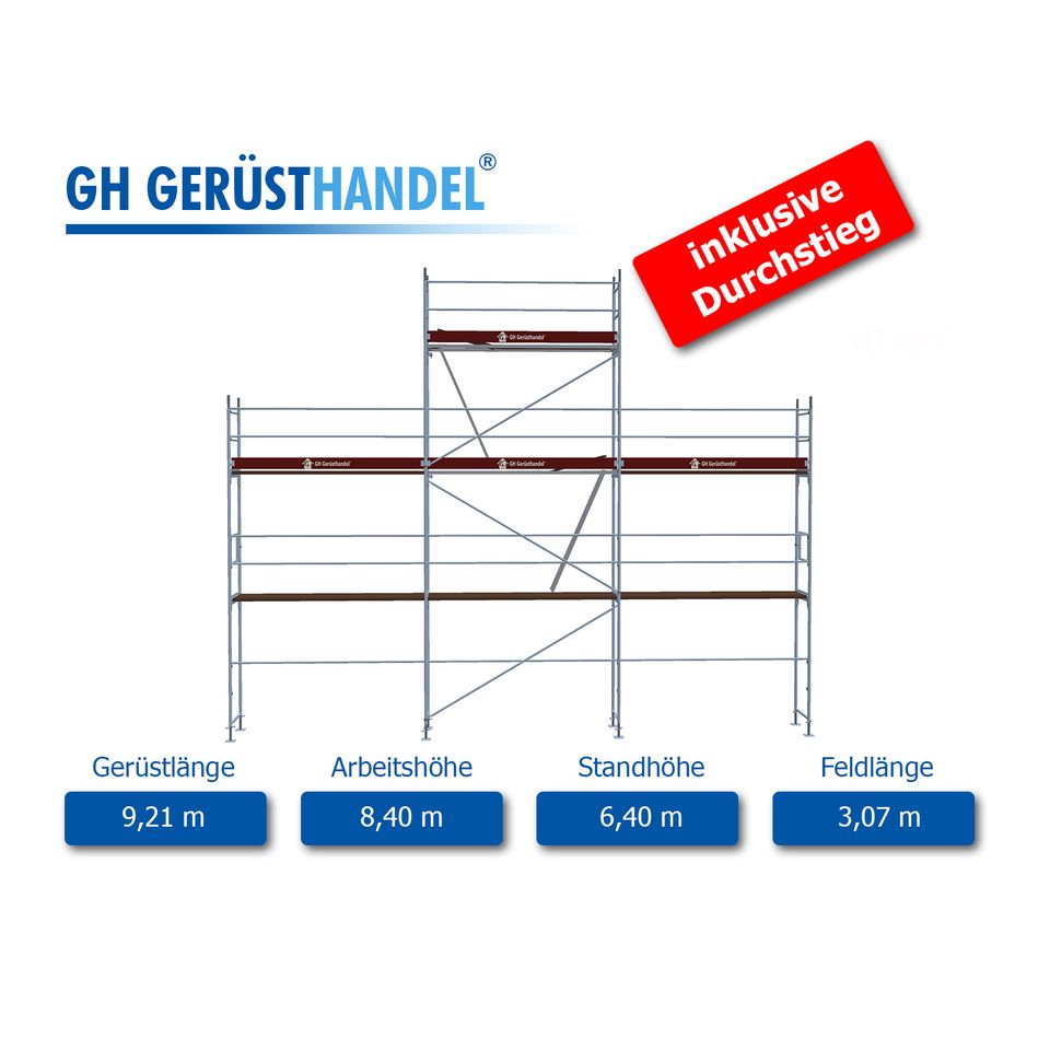 Giebelgerüst mit Alu-Rahmentafel 3,07m Layher Blitz Assco Gerüste in Vöhringen