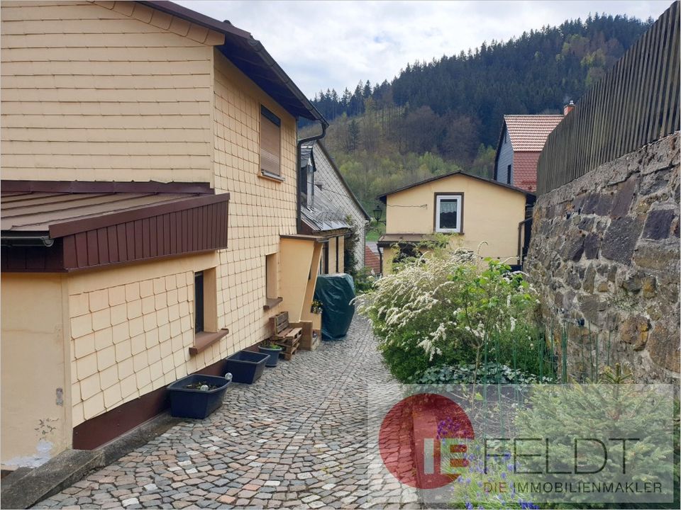 Zum Wohnen oder Vermieten: Doppelhaushälfte mit Nebengebäude und Garten im Herzen von Manebach in Ilmenau
