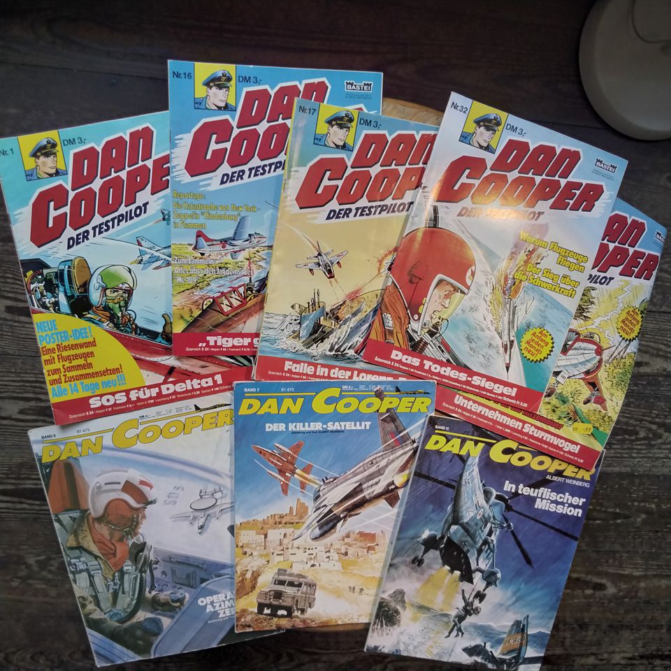 8x Dan Cooper Testpilot Comics Albert Weinberg 1.Auflage 1981 Lot in Kiel