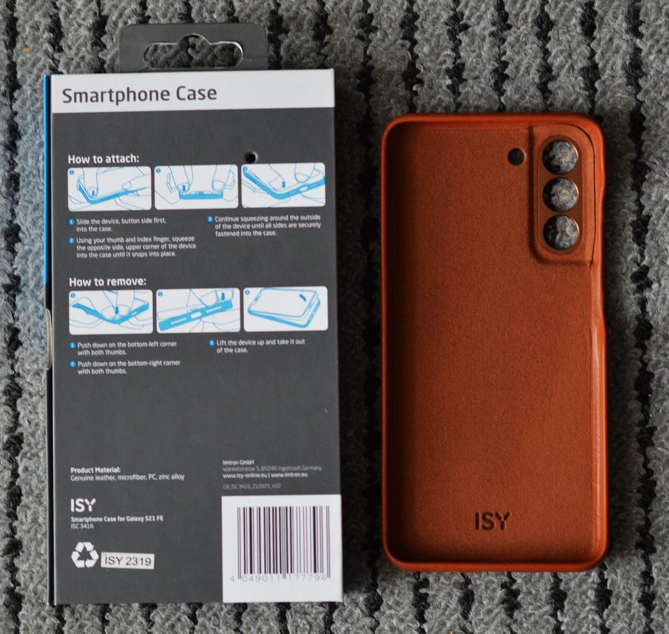 ISY ISC-3416, Backcover, Samsung, Galaxy S21 FE, Braun Echtleder in Stuttgart