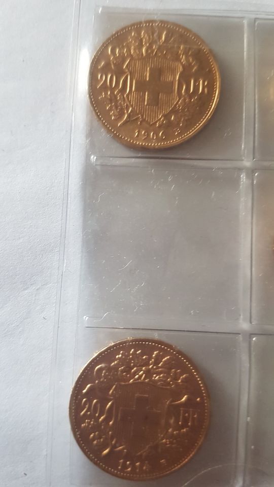 Vreneli 20 Franken Schweizer Goldmünze, in Ansbach