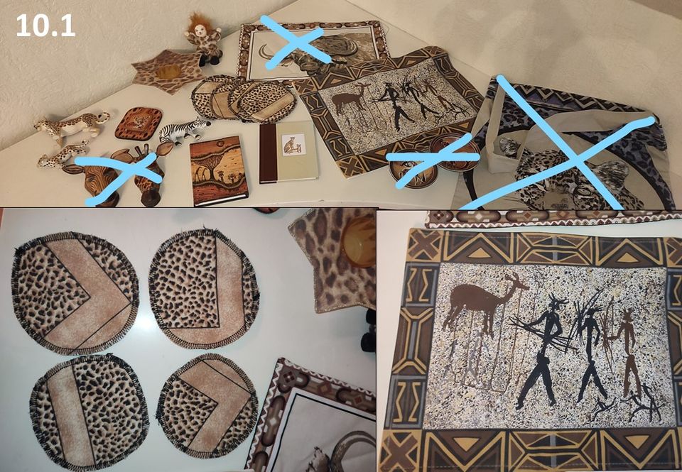 Afrikanische Deko, Kerzen, Holzskulpturen, Elefant, Untersetzer in Oberursel (Taunus)