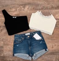 Bershka Jeans-Shorts blau+C&A One Shoulder+Only Top 36 S neu Niedersachsen - Saterland Vorschau