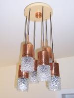 Deckenlampe, Hängel., Kaskadenl., DDR, Bubble-Glas, kupferfarben Sachsen-Anhalt - Zeitz Vorschau