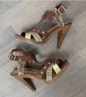 H&M Sandaletten 39 Riemen Absatz 12cm braun gold Hessen - Rodgau Vorschau
