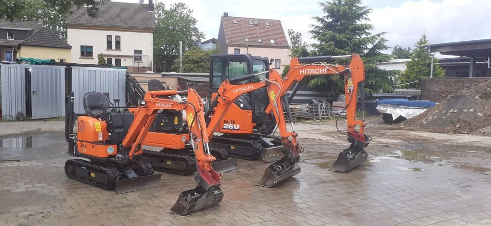 Vermietung Mini Bagger in verschiedenen Größen in Duisburg