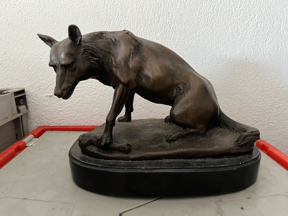 Antoine-Louis Barye Bronze Guss Skulptur Wolf Hund in Nürnberg (Mittelfr)