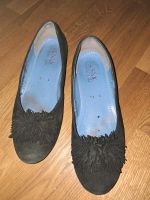 Damen Schuhe Ballerina ara Leder Velours 38,5 Schwarz Gr. 5,5 Kr. München - Taufkirchen Vorschau