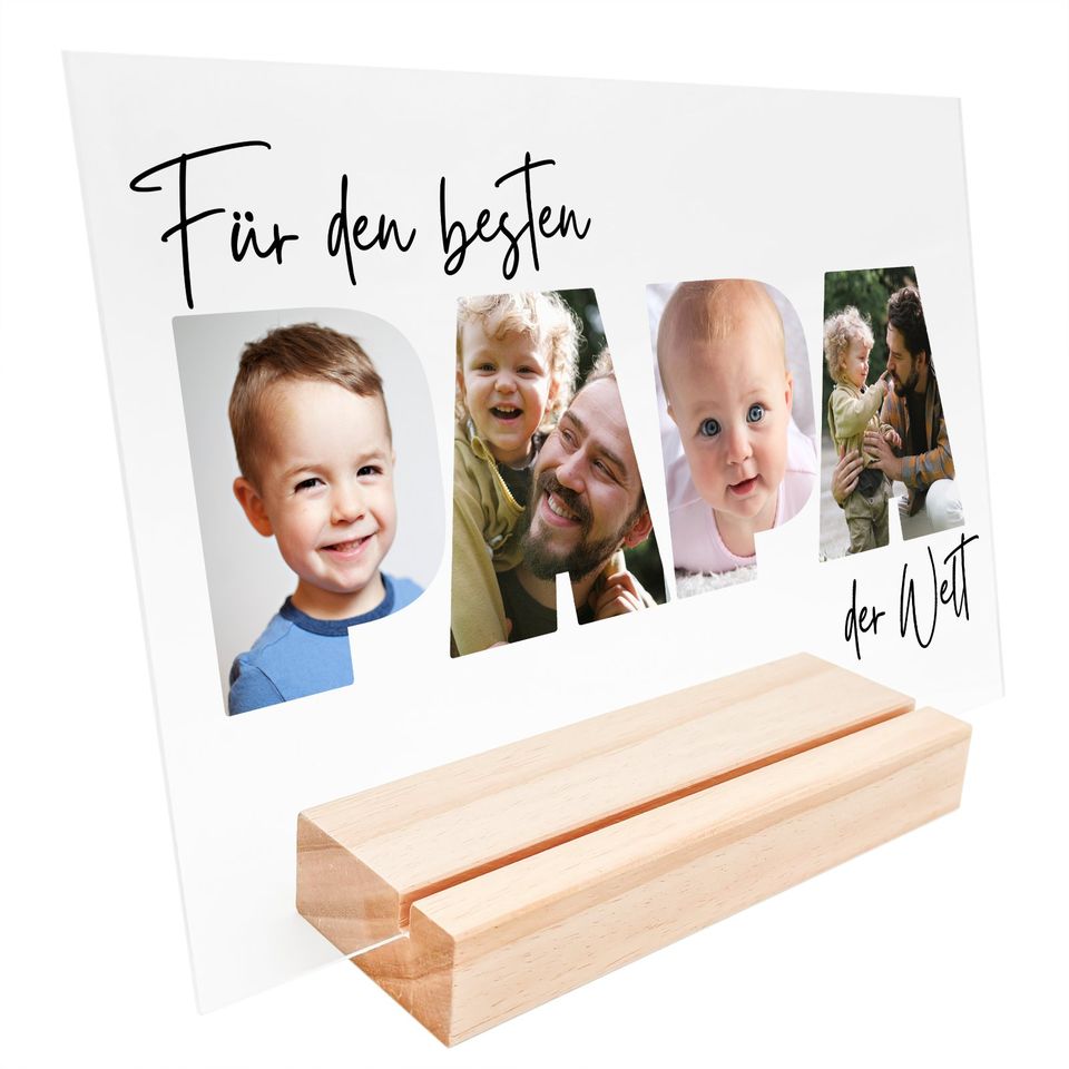 Papa Foto Geschenk Vatertag aus Acryl Produktmuster Verschenken in Marsberg