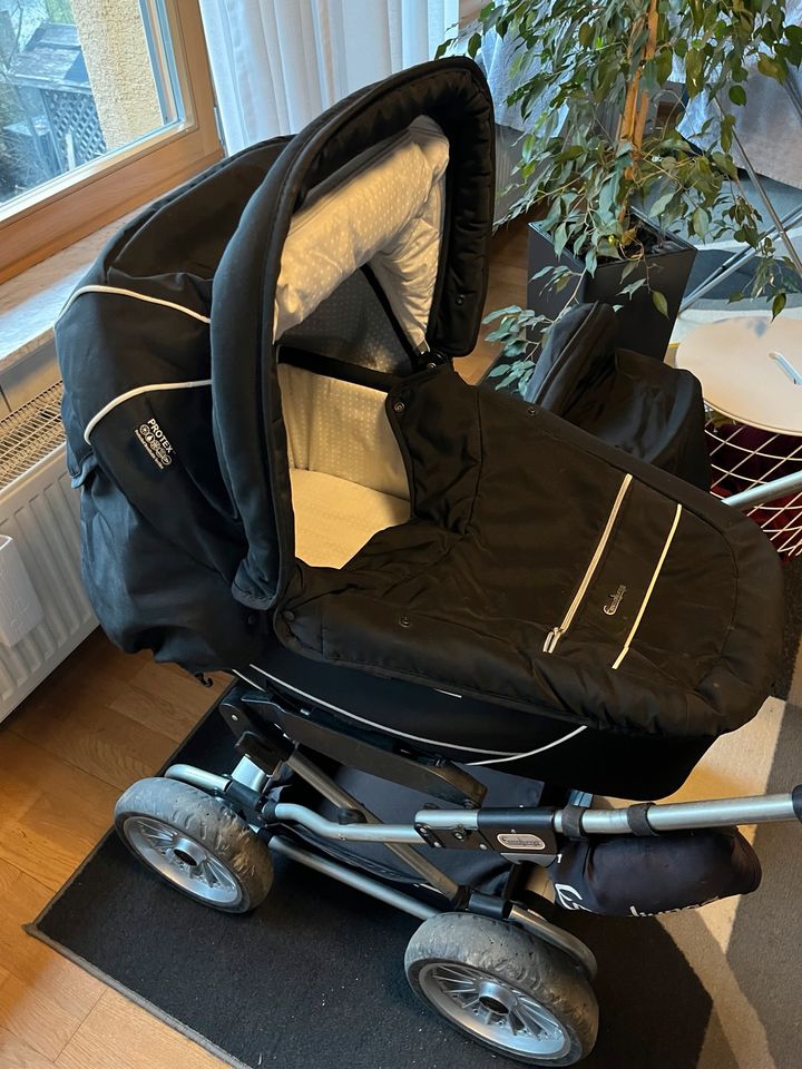 Emaljunga Kinderwagen mit Babywanne und Sportsitz/Buggy in Gladenbach