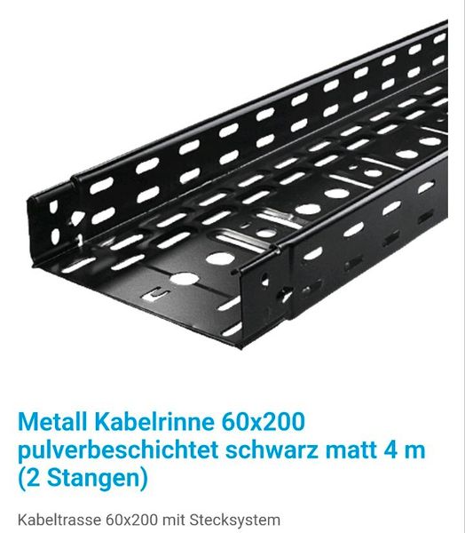 2x Metall Kabelrinne 60x200 pulverbeschichtet schwarz matt, 4 m in  Baden-Württemberg - Villingendorf |  Kleinanzeigen ist jetzt  Kleinanzeigen
