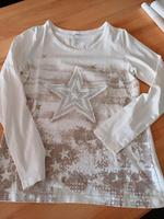 Langarm T-Shirt Gr.40/42 weiß beige mit Glitzer Stern Kiel - Kronshagen Vorschau