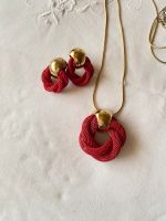 Vintage Rote Halskette und Ohrringe Hessen - Obertshausen Vorschau