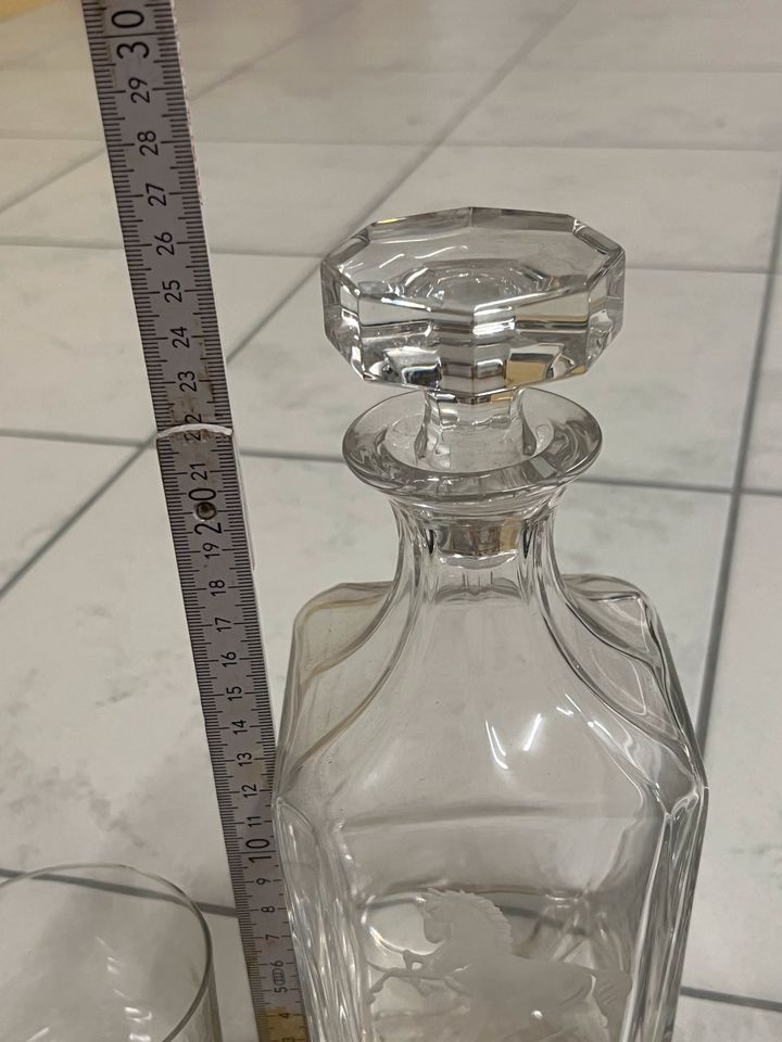 Whiskey Dekanter Set Gin Wein Karaffe Pferd Kristallglas Flasche in Türkheim