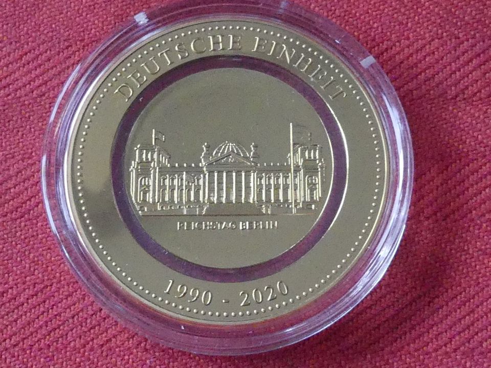 4 Medaillen "30 Jahre Deutsche Einheit" Cu vergoldet, Polymerring in Mainz