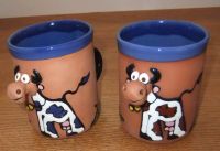 2x Keramik-Becher mit Kuh Frankfurt am Main - Bergen-Enkheim Vorschau