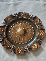 DDR Wandteller Aluminium Ø28,5cm | Blütenrelief | bronziert | Hannover - Vahrenwald-List Vorschau