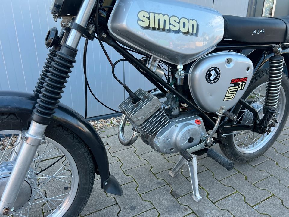 Simson S51 Enduro 1984 4-Gang Moped Mofa Roller A216 in Osterweddingen